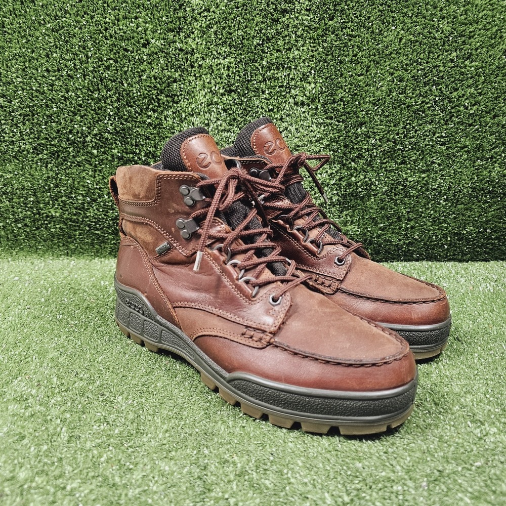 Ecco Track 25 Brown Leather Goretex High Top Waterproof Hiking Boots Mens 9
